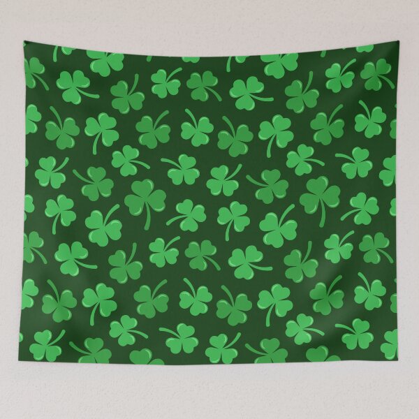 Item preview, Green quatrefoils on dark green background. designed and sold by Xaphana.