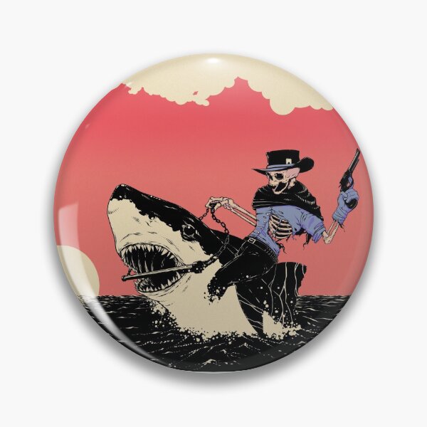 Item preview, Cowboy riding shark rodeo style designed and sold by Poje.