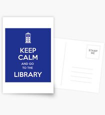 Keep calm and go to the library! Postcards