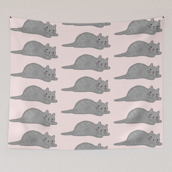 Item preview, Lazy Gray Cat designed and sold by Elaine Carter.