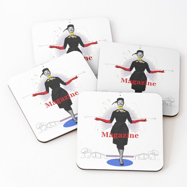 Item preview, 1950s Fifties Model with Red Magazine and Blue Circle Collage designed and sold by KALEIDOSCOPE UK.