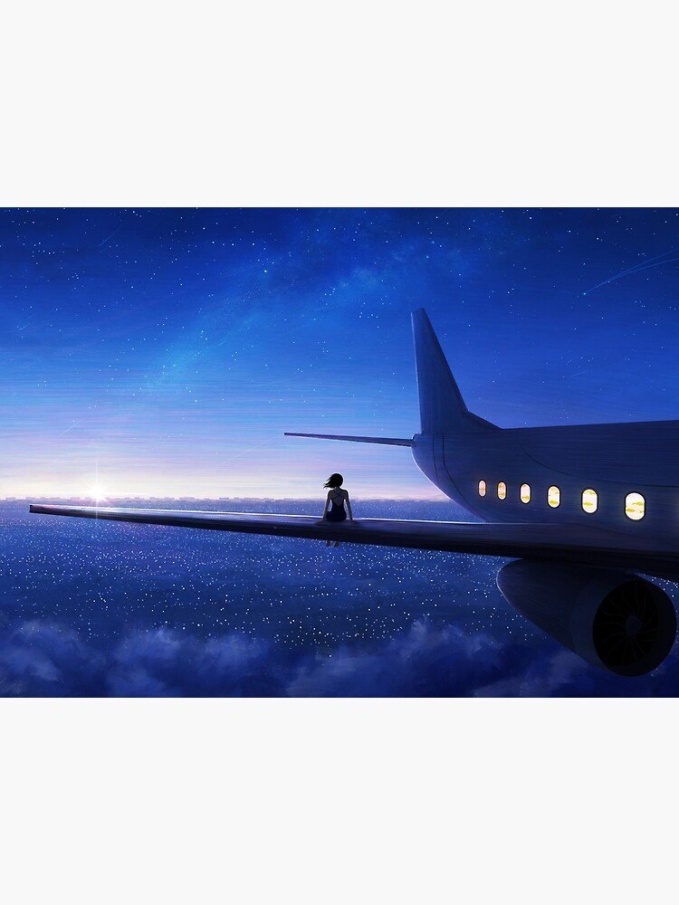 Wallpaper girl, anime, flag, japanese, airplane, sky, China Souther for  mobile and desktop, section арт, resolution 2400x1710 - download