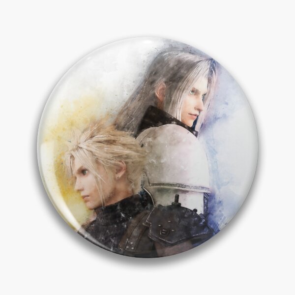 Item preview, Watercolor portrait of Cloud Strife and Sephiroth 2 designed and sold by PetsArt.