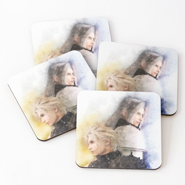 Item preview, Watercolor portrait of Cloud Strife and Sephiroth 2 designed and sold by PetsArt.