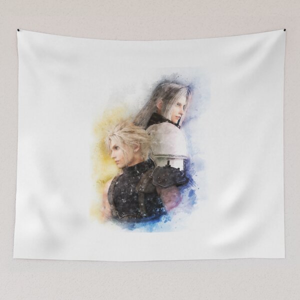 Item preview, Watercolor portrait of Cloud Strife and Sephiroth 2 designed and sold by PetsArt.