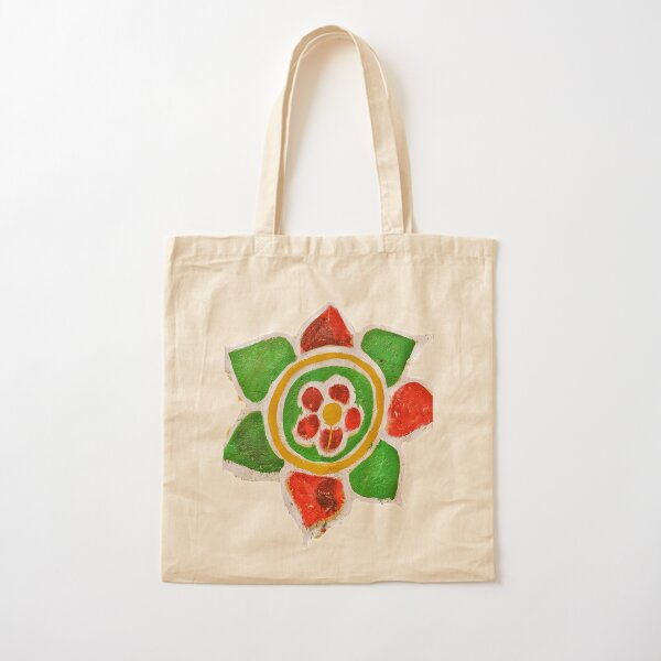 Indian Street Flower Cotton Tote Bag
