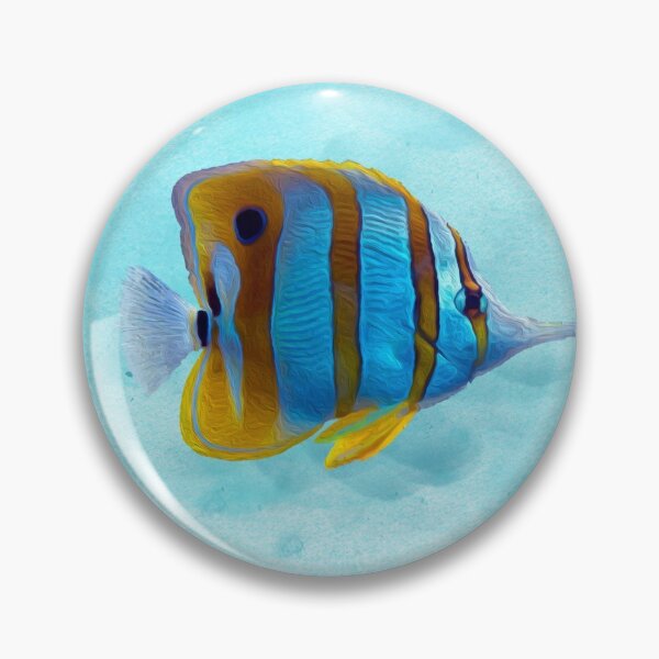 Item preview, Exotic Tropical Blue Fish Drawing designed and sold by Sash-An.