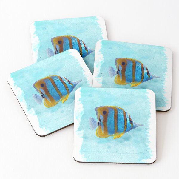 Item preview, Exotic Tropical Blue Fish Drawing designed and sold by Sash-An.