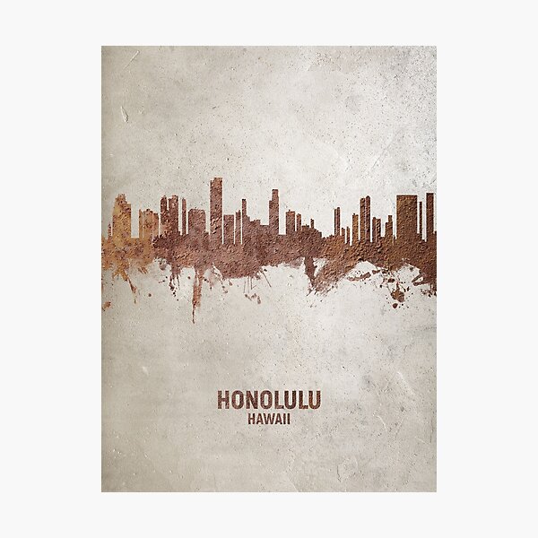 Aperçu de l'œuvre Honolulu Hawaii Skyline créée et vendue par ArtPrints.