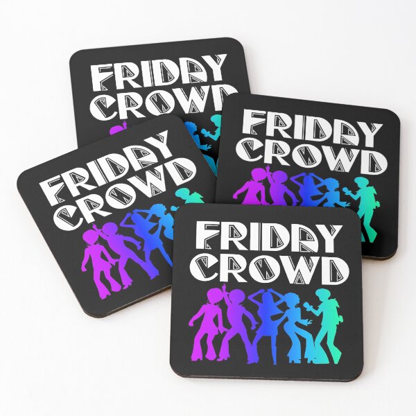 Item preview, Friday crowd colorful dancing people designed and sold by NerdySherds.