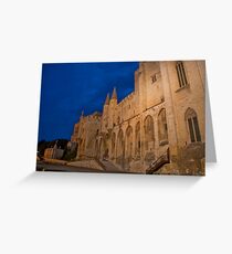 Castle at night in Avignon, France Greeting Card