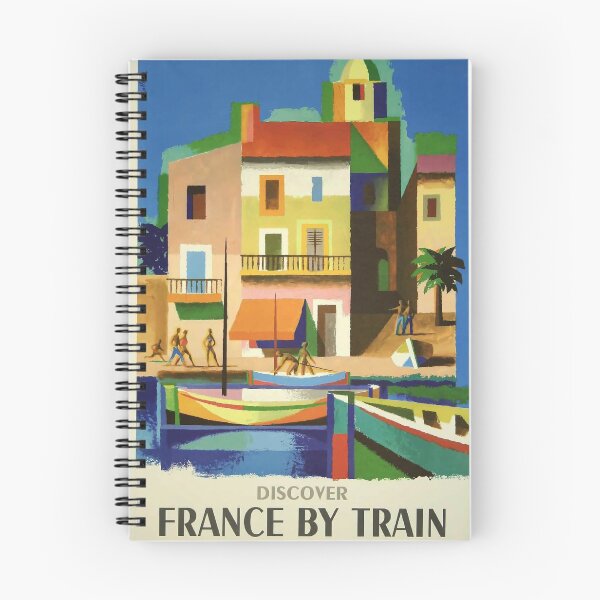 Item preview, Discover France by Train vintage travel poster designed and sold by stickart-marek.