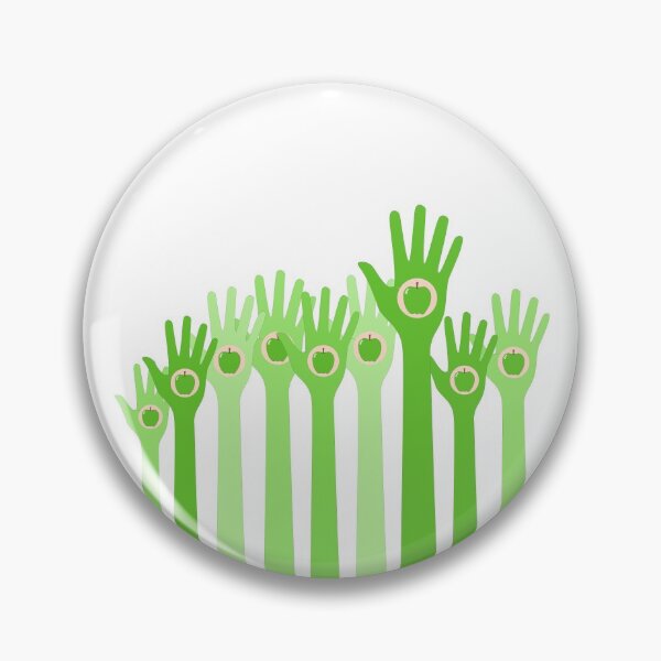 Item preview, Raised green hands with apple inside designed and sold by NerdySherds.