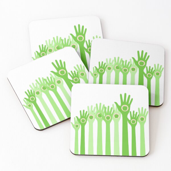 Item preview, Raised green hands with apple inside designed and sold by NerdySherds.