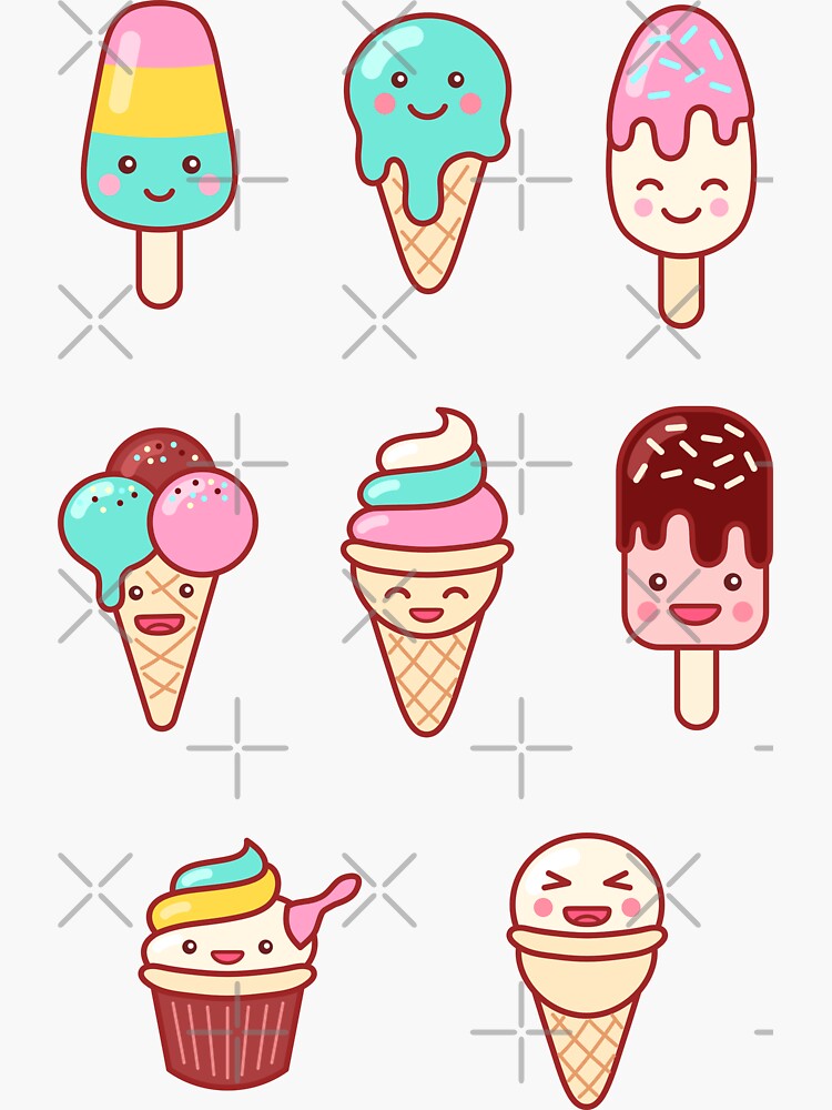 "Ice Cream Emoji Complete Pack" Sticker for Sale by lightsonfire