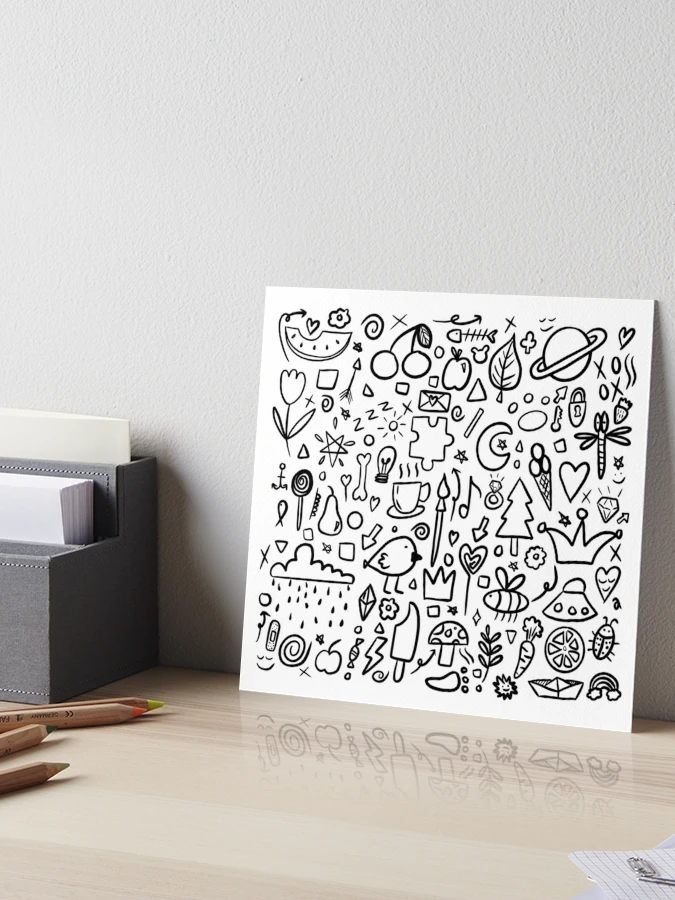 Cute doodles pattern Art Board Print for Sale by samboniface