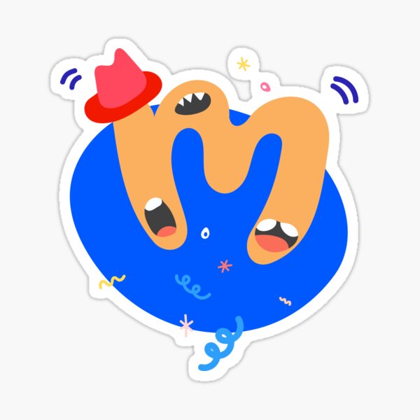 Colourful Letter M Sticker