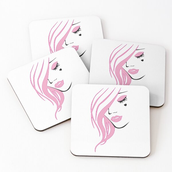 Item preview, EGirl silhouette pink with closed eyes designed and sold by NerdySherds.