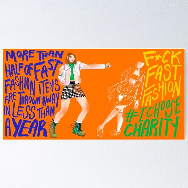 Customize this Colorful Grid Fast Fashion Isn't Cheap Poster