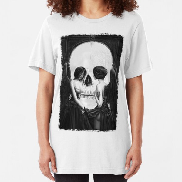 Skull Optical Illusion tee Slim Fit T-Shirt