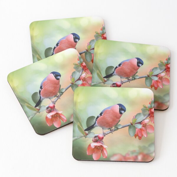 Item preview, Little Bull Finch on Quince Blossom designed and sold by MoragBates.