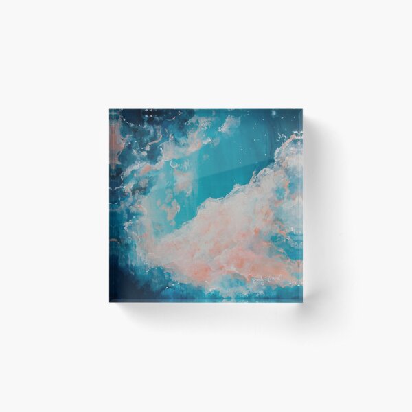 Night sky and moon Acrylic Block