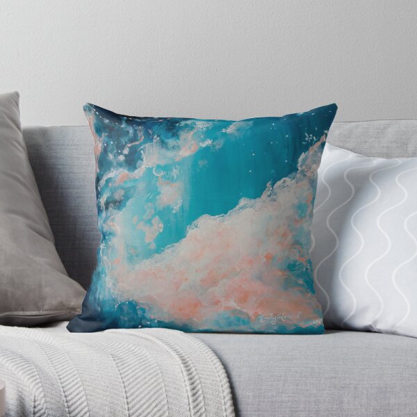 Night sky and moon Throw Pillow