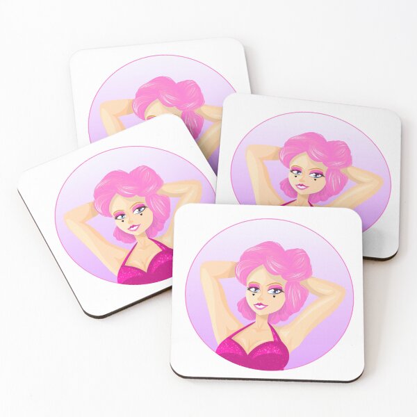 Item preview, Egirl cartoon face with stylish dress designed and sold by NerdySherds.