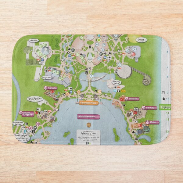 Artikelvorschau, Epcot Center Karte entworfen und verkauft von Rainbows Galore.
