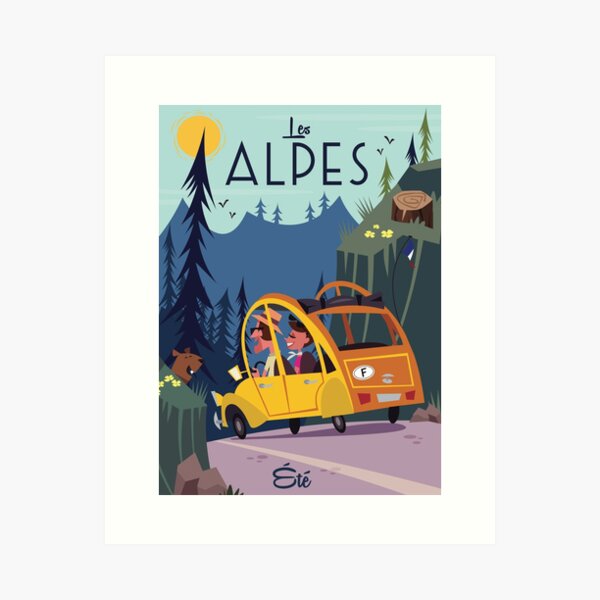 Item preview, Les Alpes Ete poster designed and sold by GAGodel.