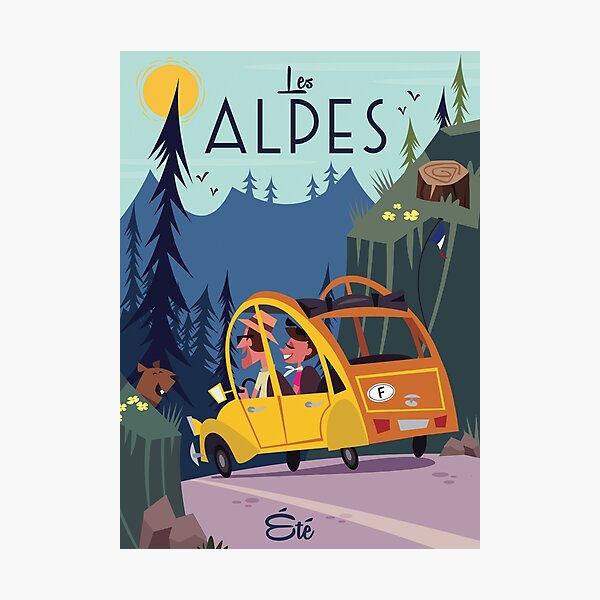 Item preview, Les Alpes Ete poster designed and sold by GAGodel.
