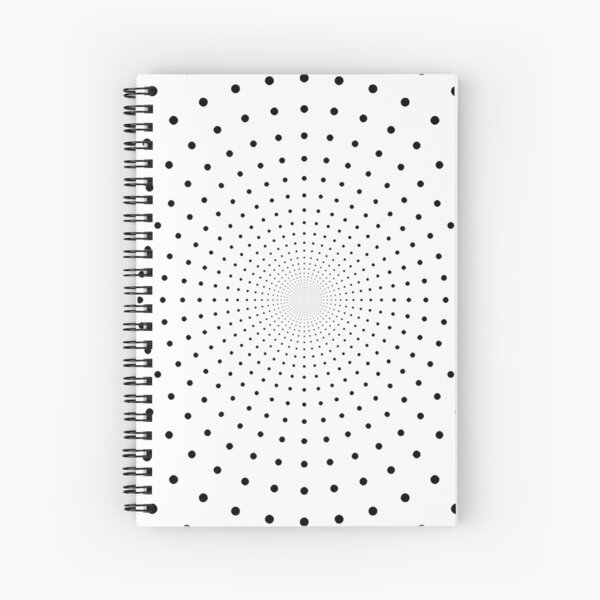 Blue Circles and Rays on White Background - фон иллюзия Spiral Notebook