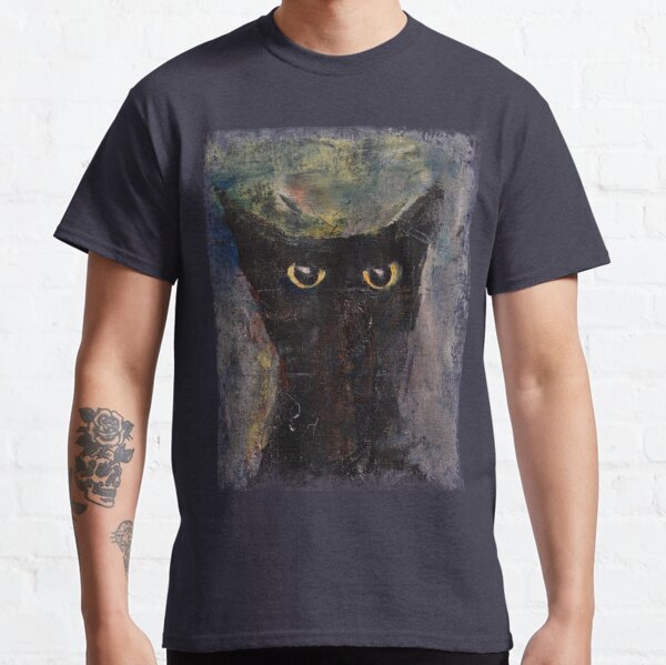 Black Cat In The Dark. Icon Cat For Tattoo Or T-shirt Design Or