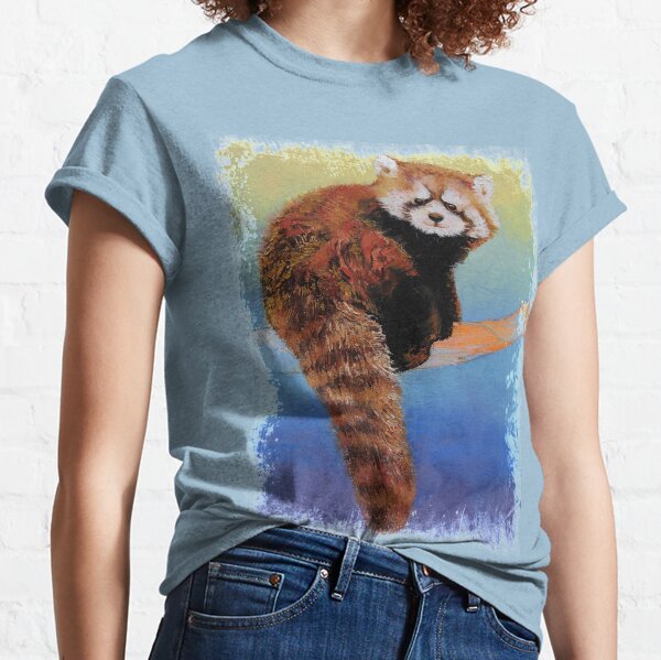 Panda splashs Himself White Oil Paint Unisex Boys Girls Print t Shirts