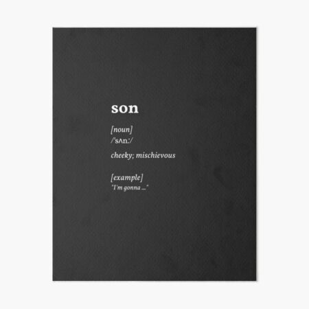 son dictionary meaning - cheeky mischievous (original) Poster for