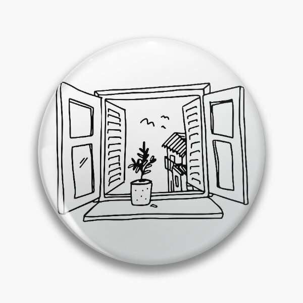Item preview, Mediterranean window with minimal olive trees designed and sold by mintwolke.