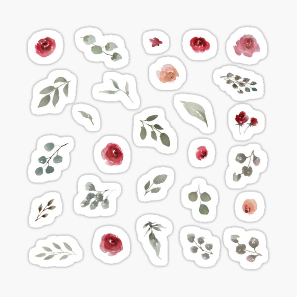 Item preview, Watercolor roses sticker pack designed and sold by Ranp.