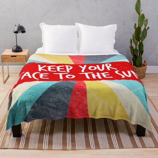 Item preview, Keep Your Face To The Sun  (Colorful Vintage Retro Quote • Rainbow Sunburst) designed and sold by SassyClassyMe.
