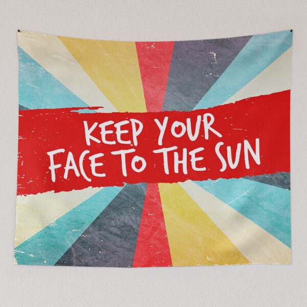 Item preview, Keep Your Face To The Sun  (Colorful Vintage Retro Quote • Rainbow Sunburst) designed and sold by SassyClassyMe.
