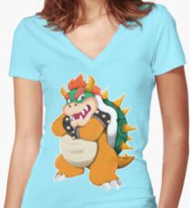 Bowser King Koopa Women's Fitted V-Neck T-Shirt