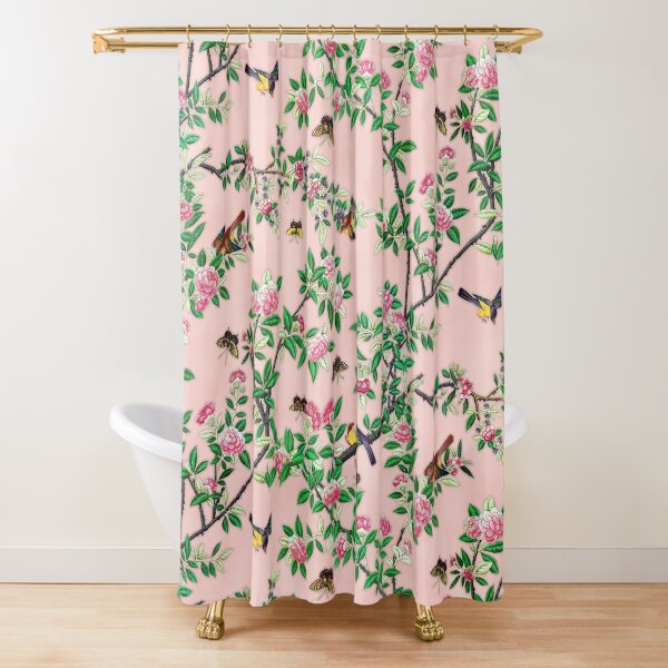 Chinoiserie Peach Shower Curtain