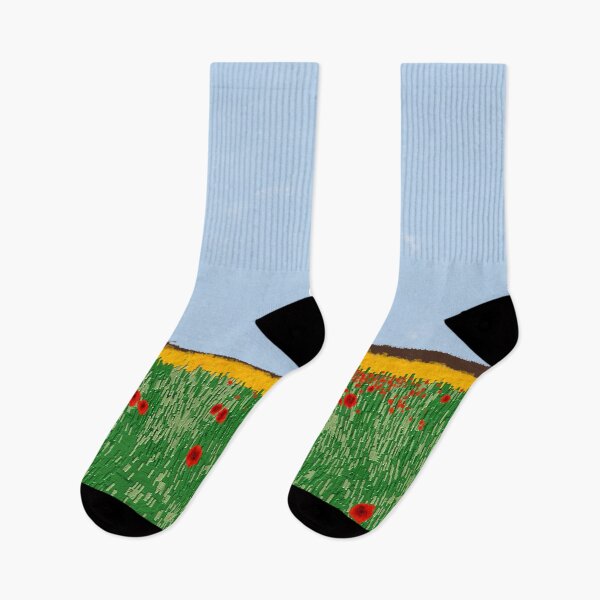 Item preview, Poppy Field, Landscape Art, Bright, Floral, Blue Sky, Grass on the Mesa designed and sold by trishsierer.