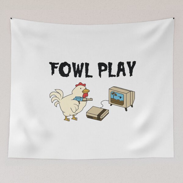 Item preview, Funny Clever Fowl Play Chicken Pun design designed and sold by jakehughes2015.