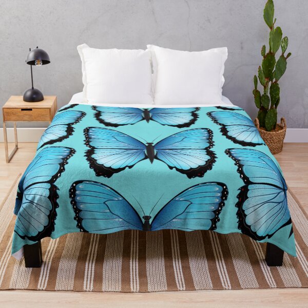 Item preview, blue butterfly hand drawn and colored designed and sold by Kisho.