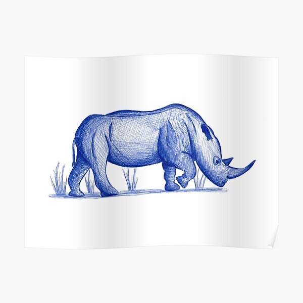 Save the Rhinos (Portion of proceeds go to the World Wildlife Fund) Poster