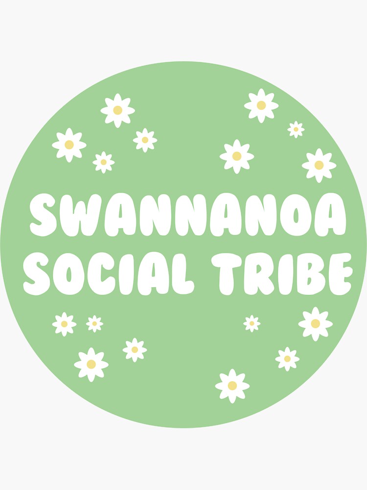 Swannanoa Social Tribe Sticker By Rachel Rocray Redbubble   Bg,f8f8f8 Flat,750x,075,f Pad,750x1000,f8f8f8 