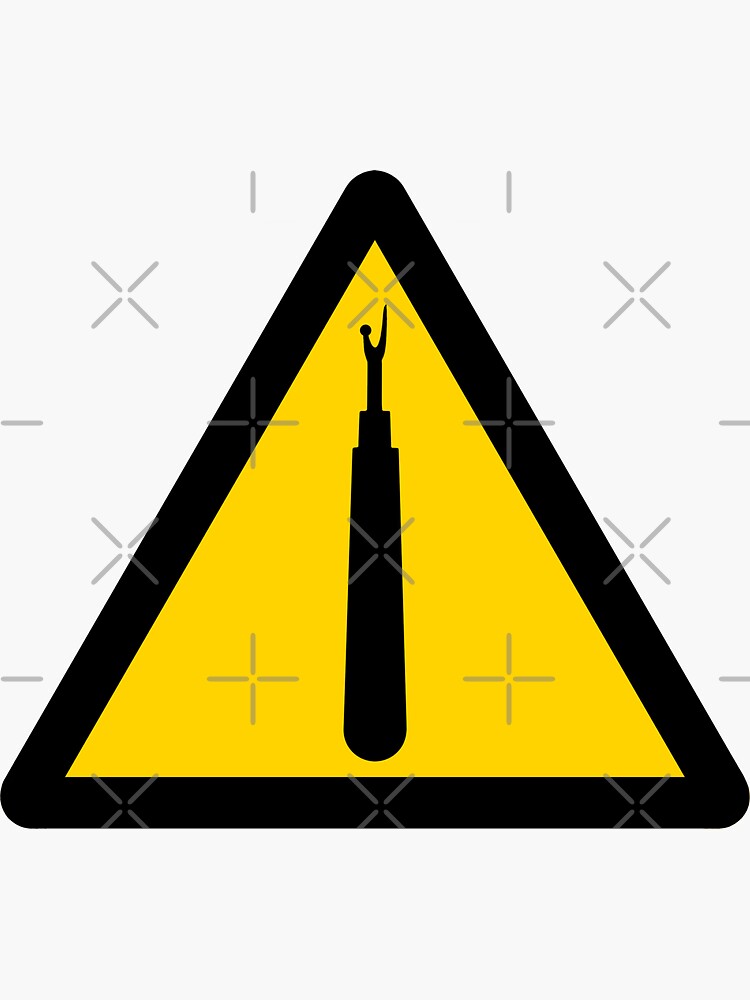 Thumbnail 3 of 3, Sticker, Seam ripper warning sign designed and sold by TateCheshire.