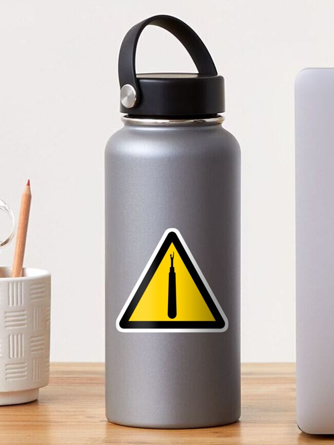 Thumbnail 1 of 3, Sticker, Seam ripper warning sign designed and sold by TateCheshire.