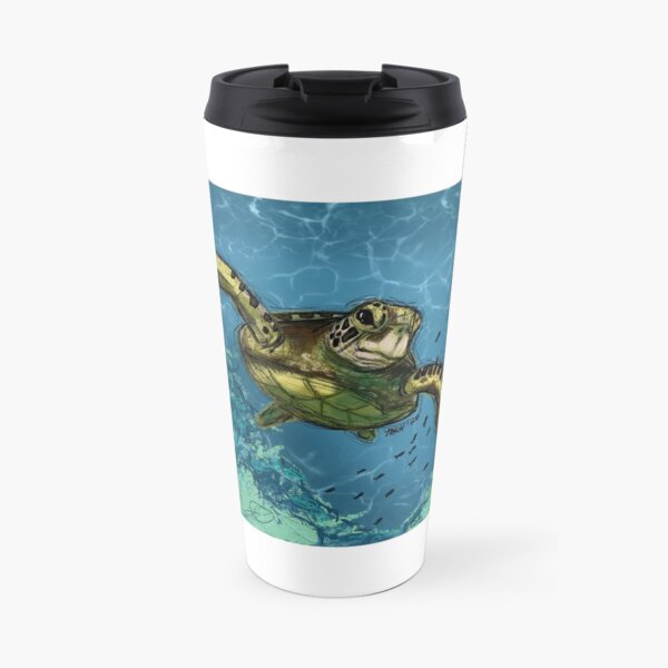 Sea Turtle digital art Travel Mug