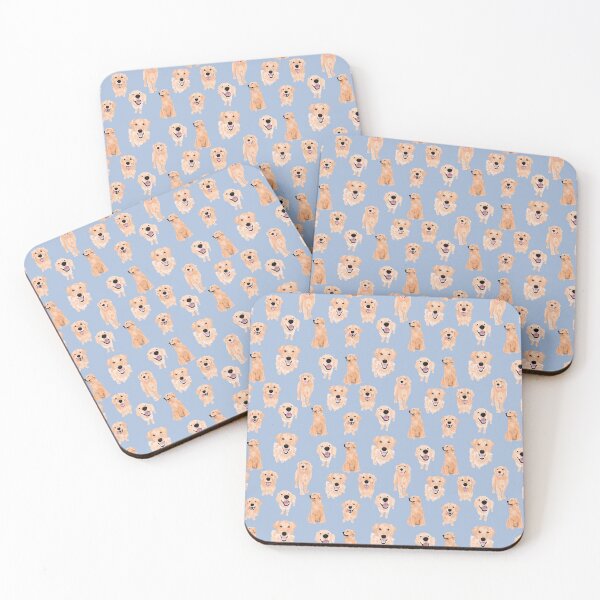 Item preview, Golden Retrievers on Blue designed and sold by ArtofACoonhound.